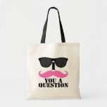 I Moustache You A Question Pink with Sunglasses Canvas Bags