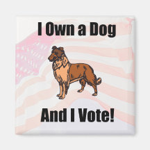 I Own a Dog Square Magnet