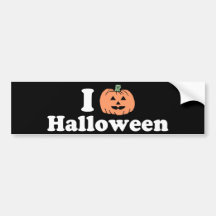 I Pumpkin Halloween Bumper Sticker