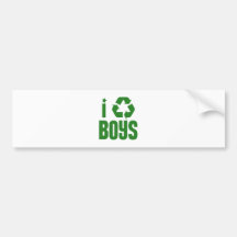 I Recycle Boys Bumper Sticker