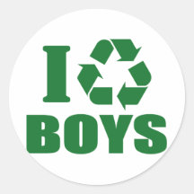 I Recycle Boys Stickers