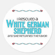 I Rescued a White German Shepherd (Female Dog) Stickers