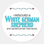 I Rescued a White German Shepherd (Male Dog) Stickers