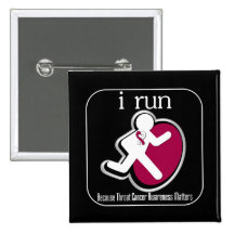 i Run Because Throat Cancer Matters Pinback Buttons