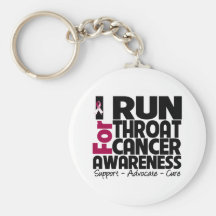 I Run For Throat Cancer Awareness Keychains