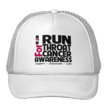 I Run For Throat Cancer Awareness Mesh Hats