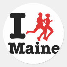 I run Maine Round Sticker