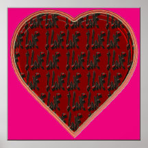 - I Ruv Ru N RED N Hots PINK - SheckShe* Heart - Posters