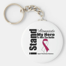 I Stand Alongside My Hero Throat Cancer Keychain