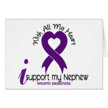 I Support My Nephew Epilepsy Greeting Cards