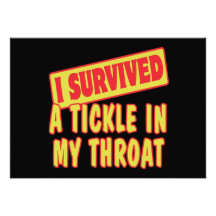 I SURVIVED A TICKLE IN MY THROAT PERSONALISED INVITE