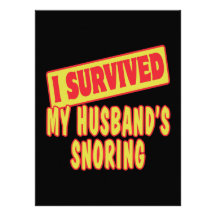 I SURVIVED MY HUSBANDS SNORING PERSONALISED ANNOUNCEMENTS
