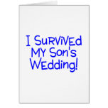 I Survived My Sons Wedding (Blue) Greeting Card