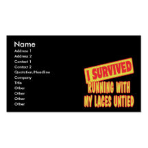 I SURVIVED RUNNING WITH LACES UNTIED BUSINESS CARDS