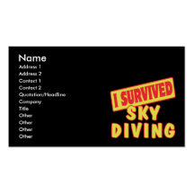 I SURVIVED SKYDIVING BUSINESS CARD TEMPLATE