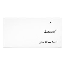 I survived the biathlon! customized photo card