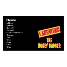 I SURVIVED THE HONEY BADGER BUSINESS CARD TEMPLATES