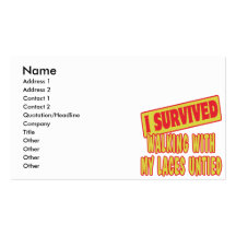 I SURVIVED WALKING WITH LACES UNTIED BUSINESS CARD TEMPLATE