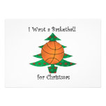 I want a basketball for Christmas Custom Invitation