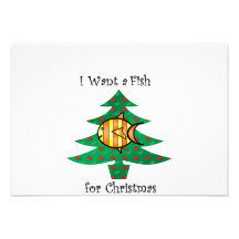 I want a fish for christmas personalized announcement