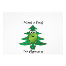 I want a frog for christmas personalised invite
