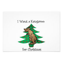 I want a kangaroo for christmas personalized invites