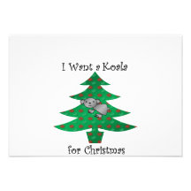 I want a koala for christmas personalized invite
