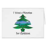 I want a manatee for christmas greeting card