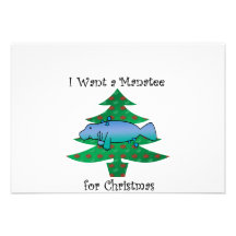 I want a manatee for christmas personalized invite