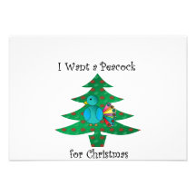 I want a peacock for Christmas Personalized Invitations