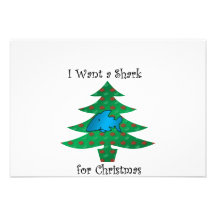 I want a shark for christmas custom invitation