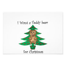 I want a teddy bear for christmas invite