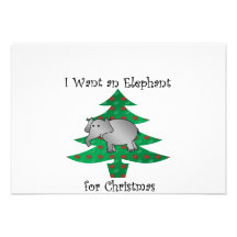 I want an elephant for christmas personalised invitation