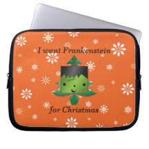I want frankenstein for christmas laptop sleeves