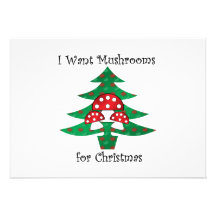 I want mushrooms for christmas personalised invitations