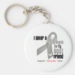 I Wear a Grey Ribbon For My Best Friend Keychains