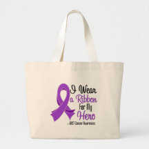 I Wear a Purple Ribbon For My Hero - GIST Cancer Tote Bag