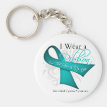 I Wear a Ribbon For My Hero Interstitial Cystitis Keychains