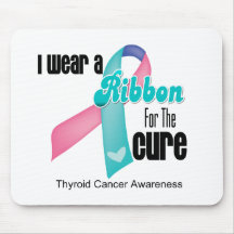 I Wear a Thyroid Cancer Ribbon For The Cure Mouse Mats