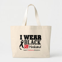 I Wear Black For My Husband Canvas Bags