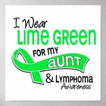I Wear Lime Green 42 Aunt Lymphoma Posters