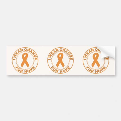 I Wear Orange For Hope Bumper Sticker