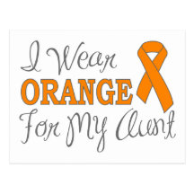 I Wear Orange For My Aunt (Orange Ribbon) Postcards