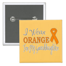 I Wear Orange For My Granddaughter (Orange Ribbon) Buttons