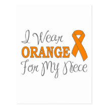I Wear Orange For My Niece (Orange Ribbon) Post Card