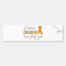 I Wear Orange For My Son (Orange Ribbon) Bumper Stickers