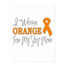I Wear Orange For My Step-Mum (Orange Ribbon) Postcard