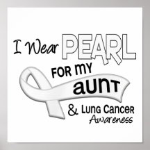 I Wear Pearl For My Aunt 42 Lung Cancer Poster
