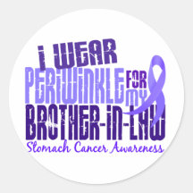 I Wear Periwinkle Brother-In-Law 6 Stomach Cancer Stickers