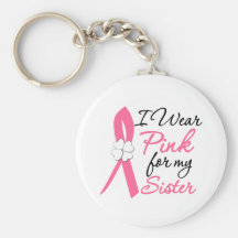 I Wear Pink For My Sister Keychain